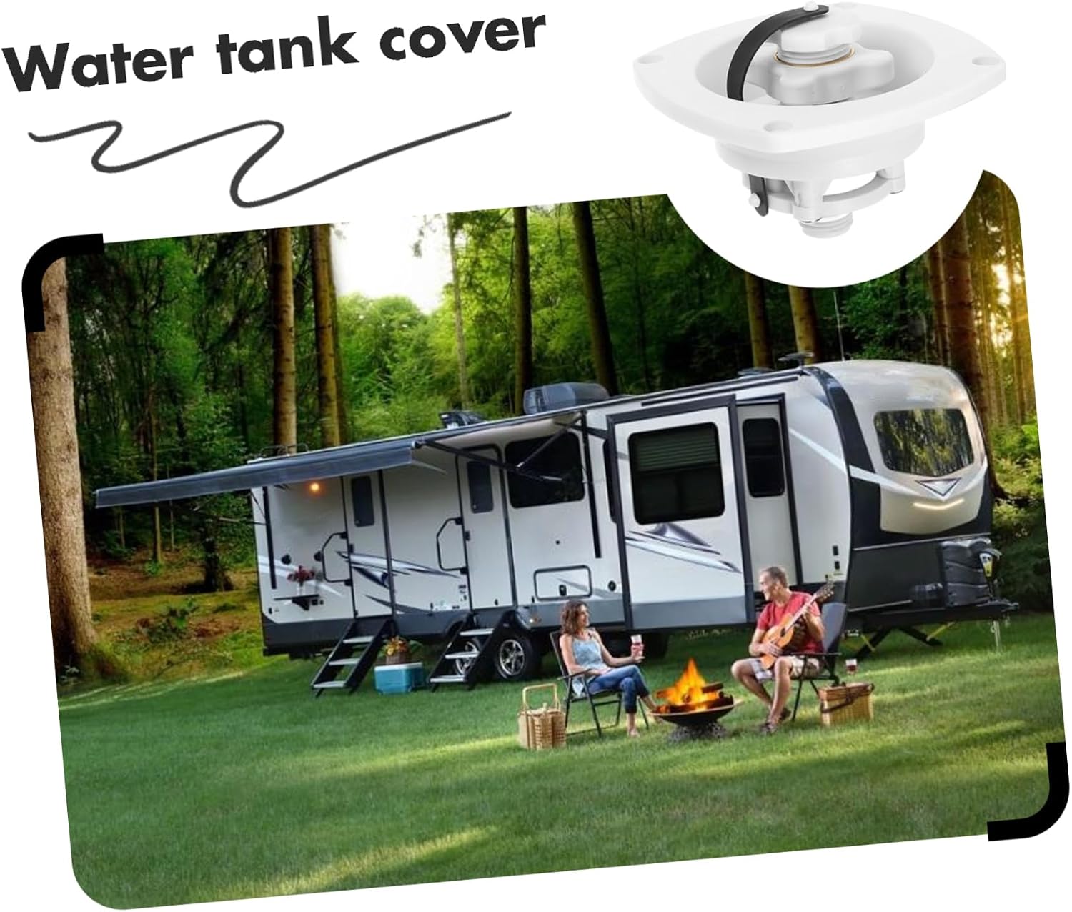Cabilock Rv Water Inlet Cap Durable Filler Cap for Trailer Yacht Secure Seal Prevents Leakage for Rv Modifications Minimalist Design for Enhanced Aesthetics