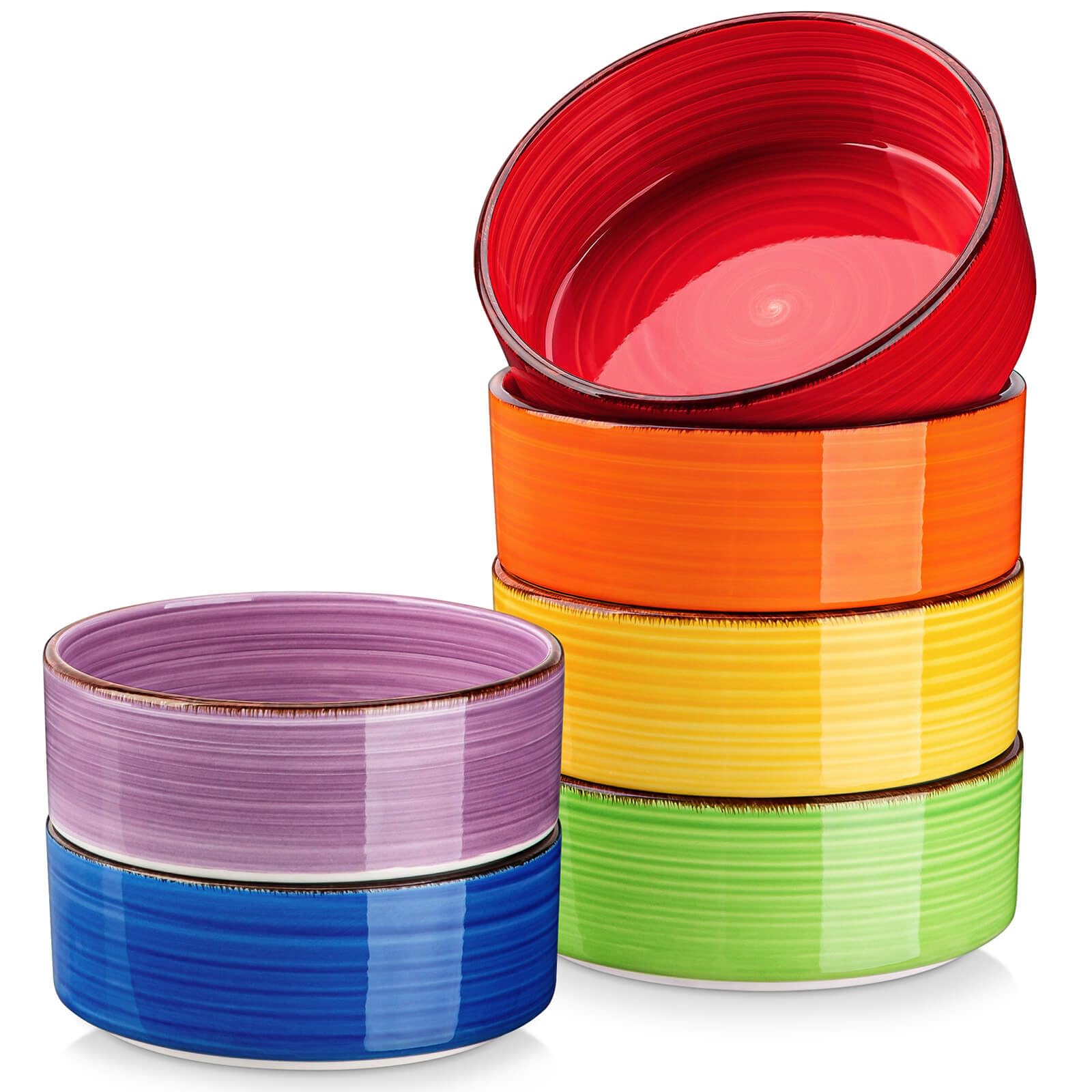 vancasso Bonita Cereal Bowls, 25 oz Ceramic Soup Bowls Set of 6, Serving Bowls, Dessert Bowls, Dipping Bowls, Dishwasher & Microwave Safe, for Salad, Porridge, Rice, Warm Color — view 25