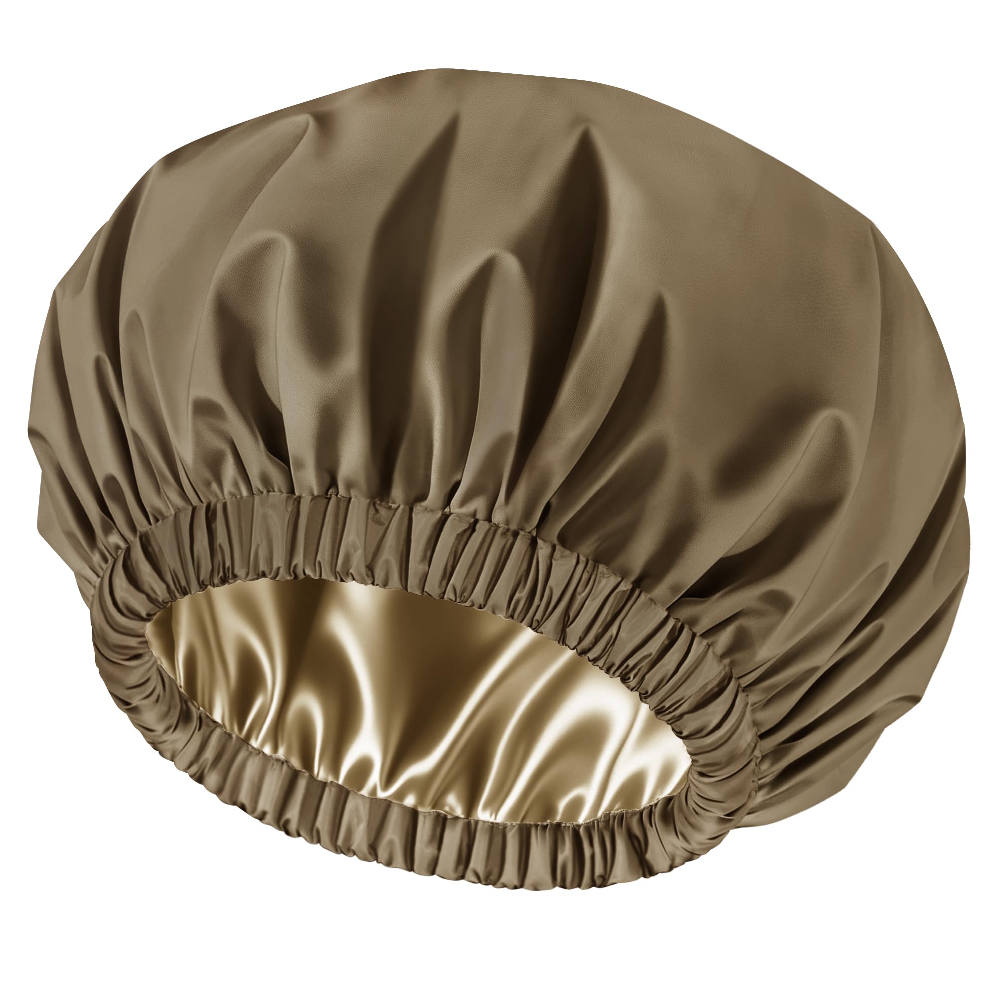 Satin Shower Cap for Women - Waterproof & Reusable -8
