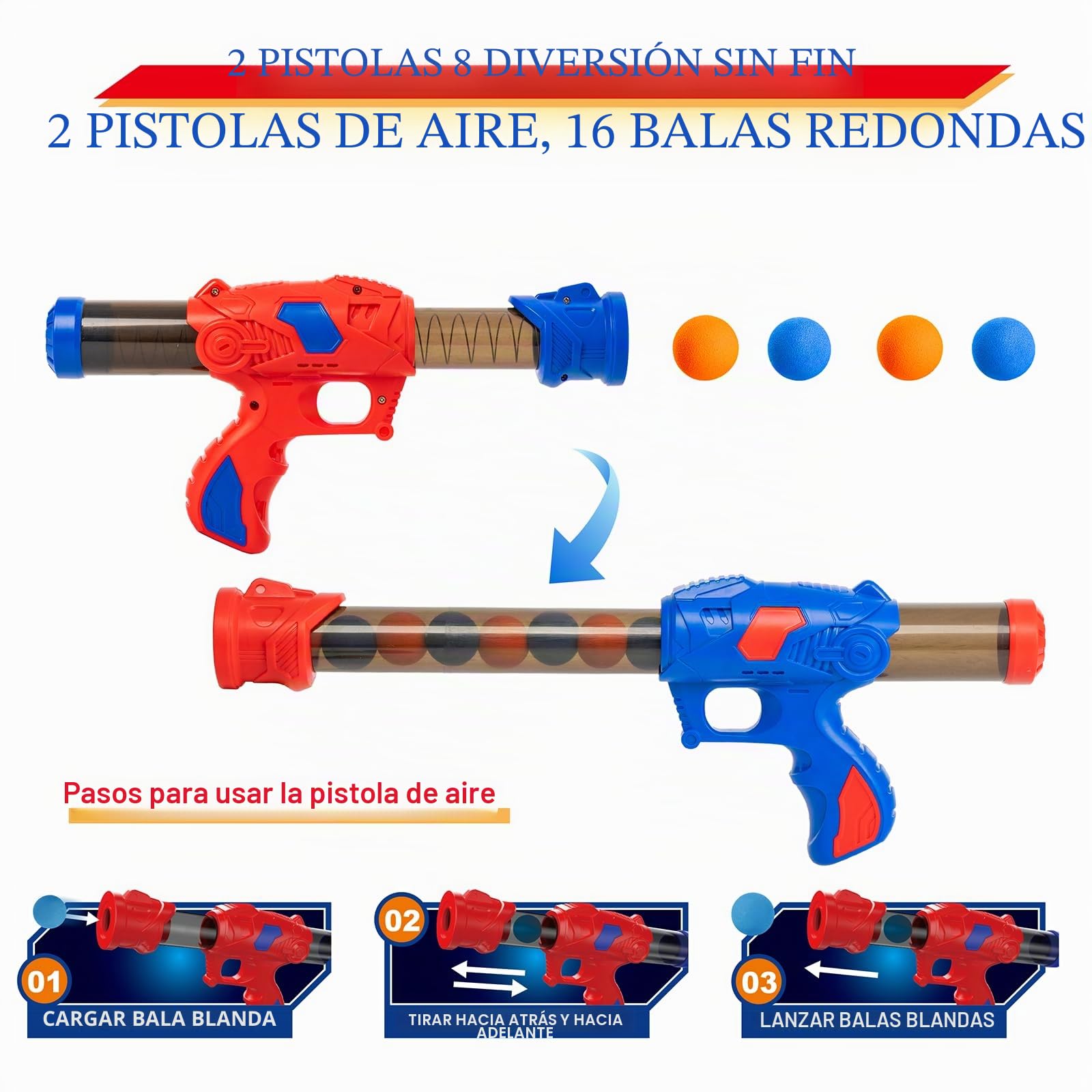 Juego de Tiro al Blanco, Juguetes de Tiro para Niños con 2 Pistolas de Juguetes 24 Bolas de Espuma, Juguete para Actividades en Interiores y Exteriores,Regalo Ideal para Niños de 5 años y Más