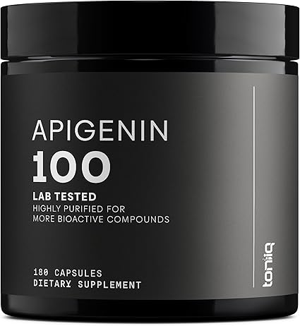 Toniiq Ultra High Strength Apigenin - 100mg Concentrated Formula - 98%+ Highly Purified - 180 Vegetarian Capsules
