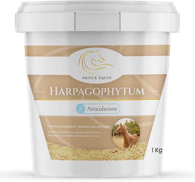 PRINCE EQUIN - HARPAGOPHYTUM - Complément nutritionnel Cheval - Seau 1 kg - Mobilité et souplesse des articulations - Marque française