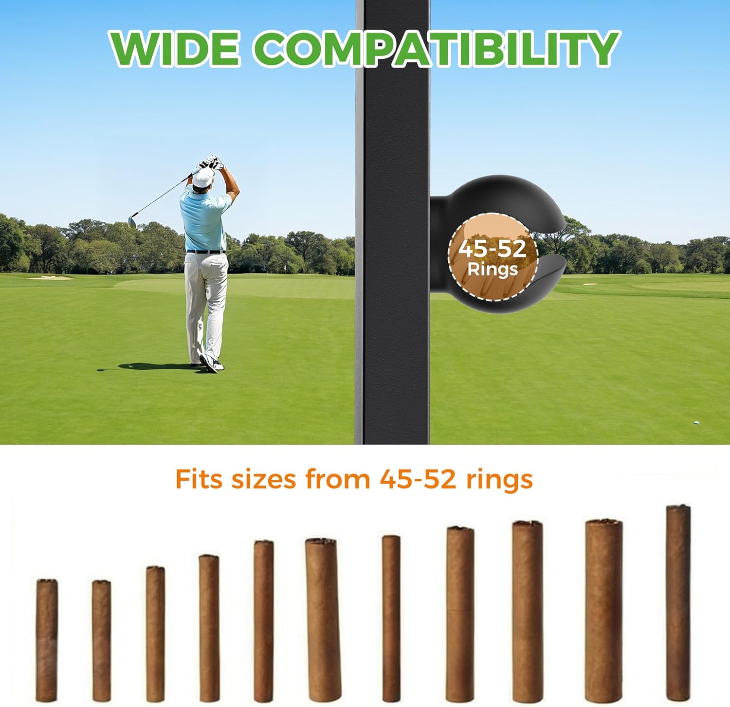 10L0L Magnetic Golf Cart Phone Holder for MagSafe iPhone 16/15/14/13/12, 360° Rotatable, One-Hand Operation, Fits Yamaha/EZGO/Club Car - Includes Free Golf Accessory Clip (Black)​​