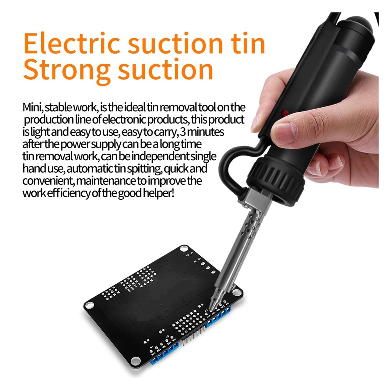 Bomba De Succión Automática For Desoldar Estaño 30 W For Soldar Y Retirar La Soldadura Calentamiento RáPido Con Control Preciso(Blue)