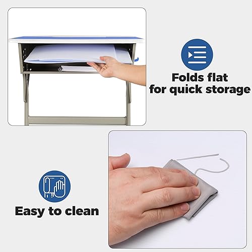 Miniatura 4 de Paquete de 22 protectores de privacidad para el aula para escritorios de estudiantes, carpeta de plástico fácil de limpiar, divisor de escritorio