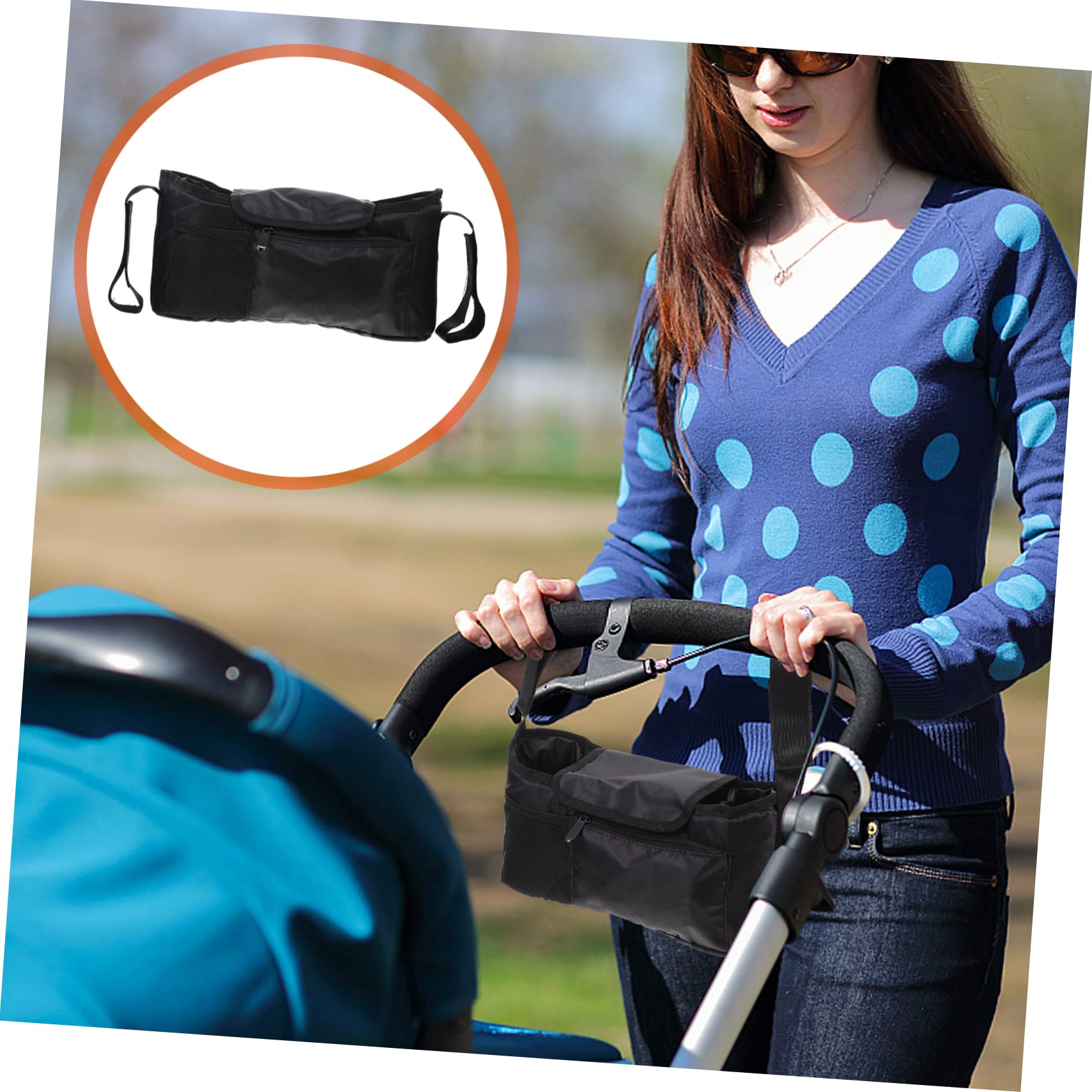QUMIIRITY 1Pc Stroller Hanging Bag Organizer Durable Stroller Storage Pouch for Essentials Multifunctional Design for Diapers Clothes Accessories for Travel Daily Use
