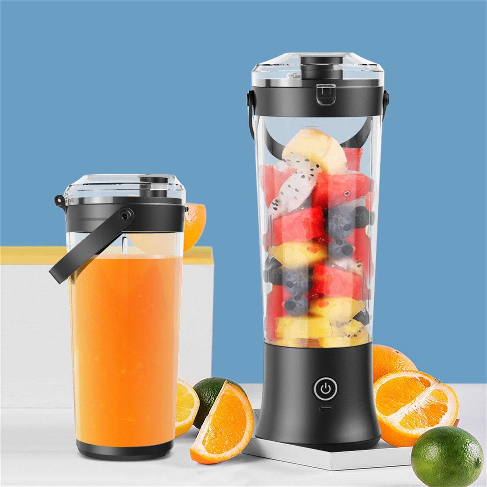 PANGBOER Potente Tazza per spremiagrumi Ricaricabile con Struttura in plastica dal Design Portatile per frullare Frutta Fresca a casa, in Palestra, in Ufficio, in Palestra
