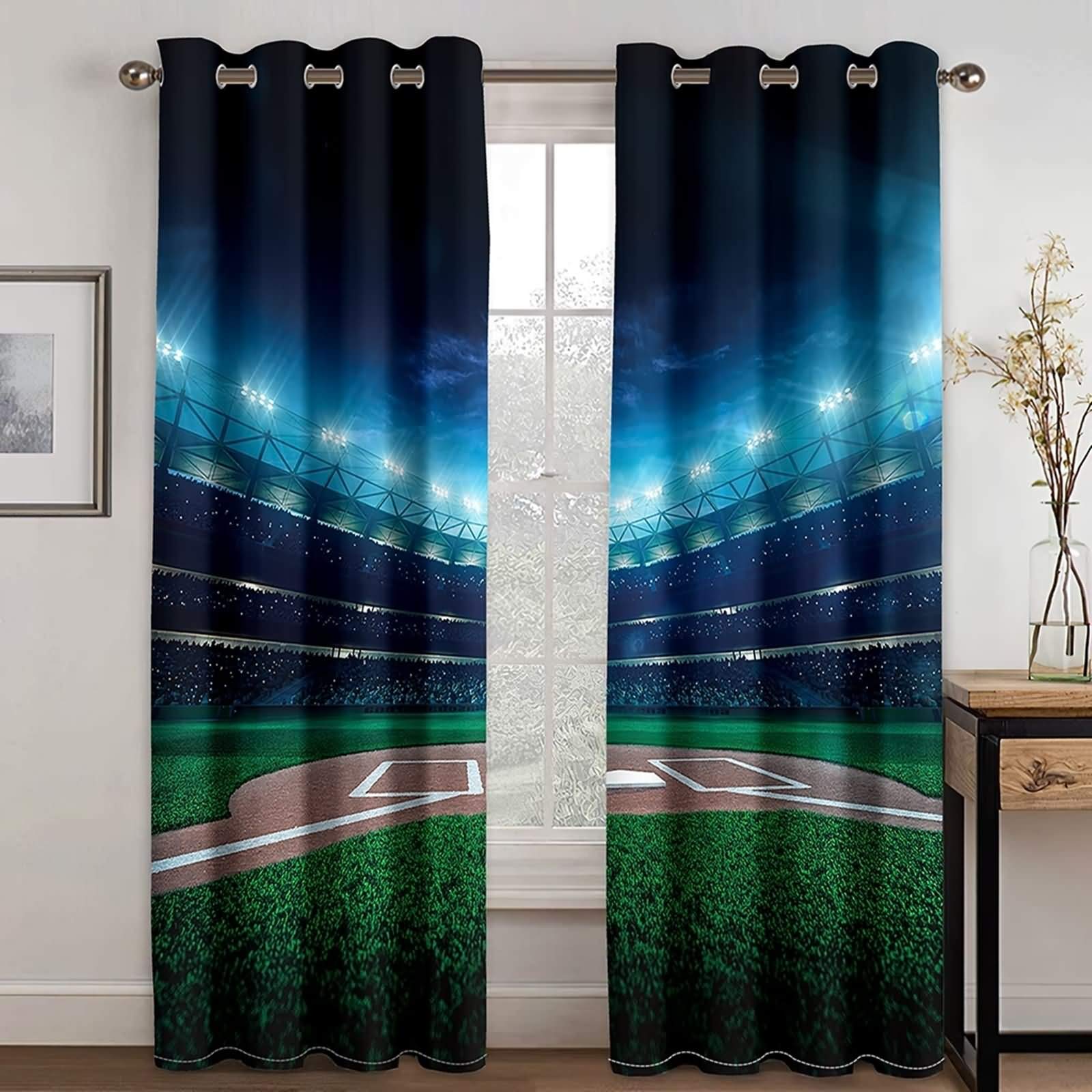 Rideau occultant bleu foncé 137x160cm terrain de jeux KnSam pour chambre enfant