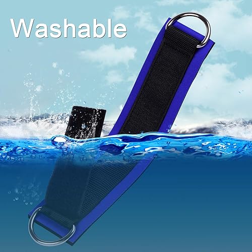 Miniatura 7 de 1 par de correas de tobillo de fitness para máquina de cable, doble anillo en D, ajuste cómodo ajustable de neopreno, para hombres y mujeres