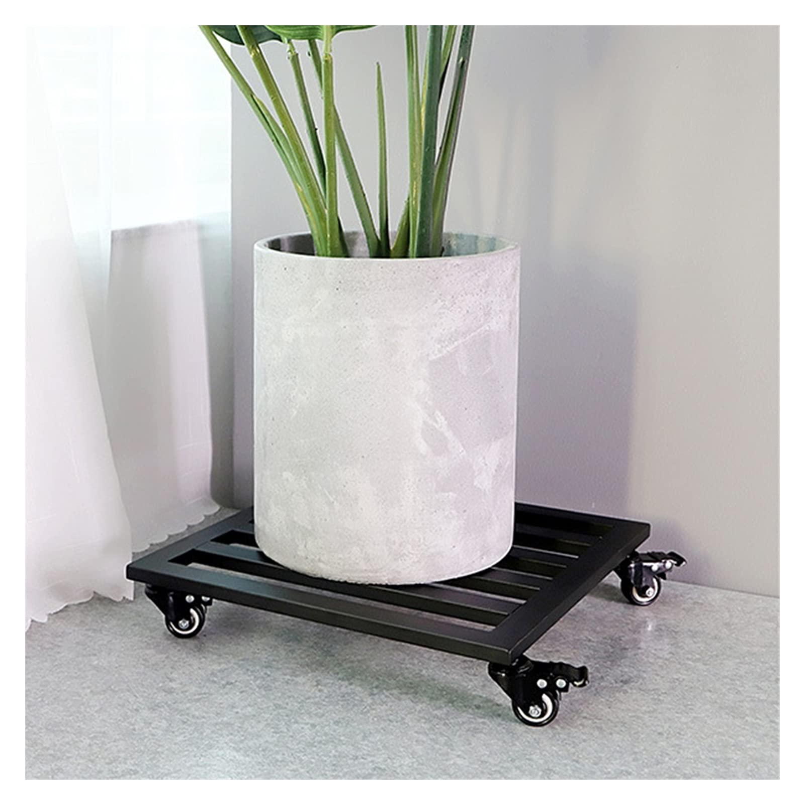 Chariot à plantes robuste pour déplacer facilement les gros pots lourds en fer noir