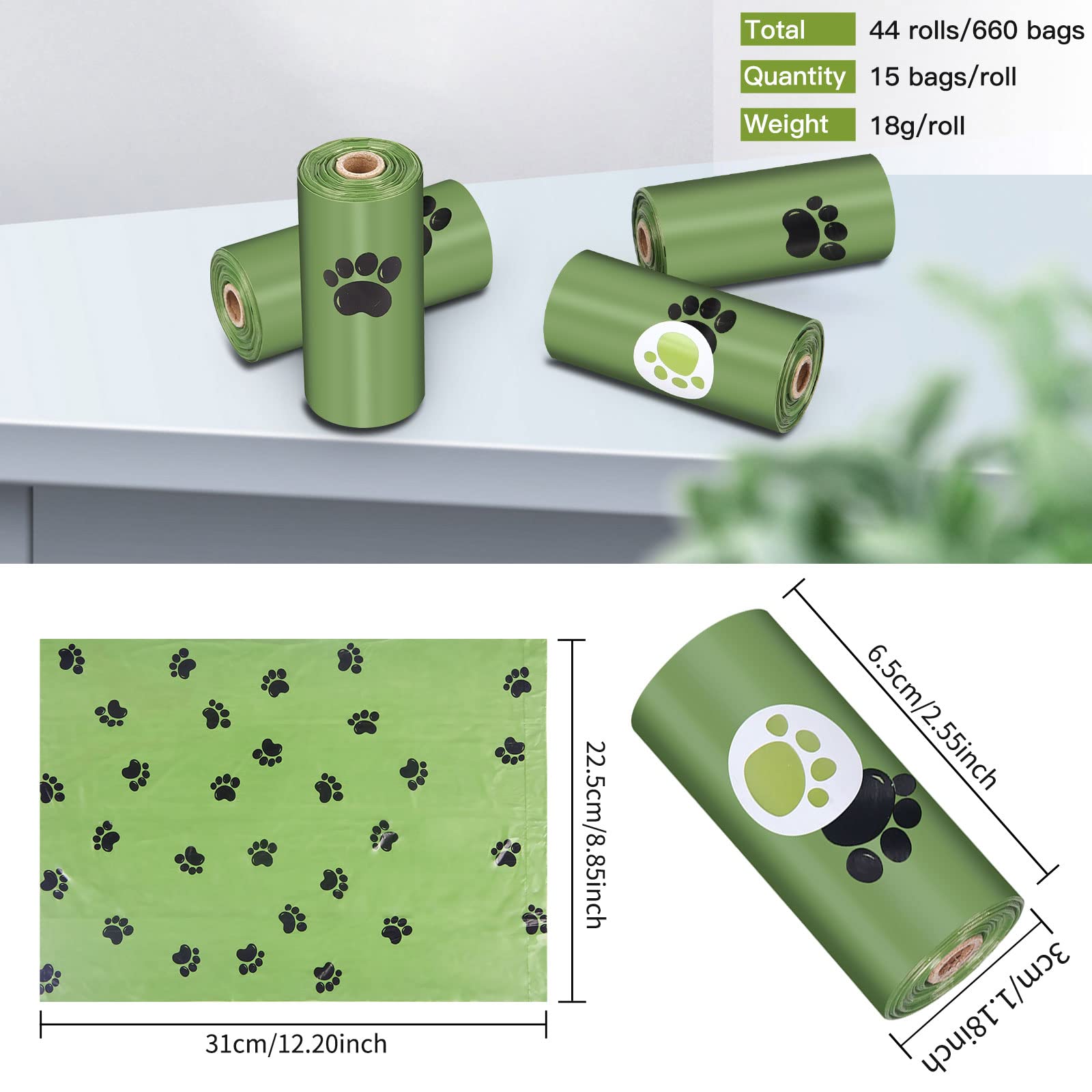 Sacchetti Cacca Cane 705 Pz - Bio Da Amido Di Mais, Spessi E Antiperdite