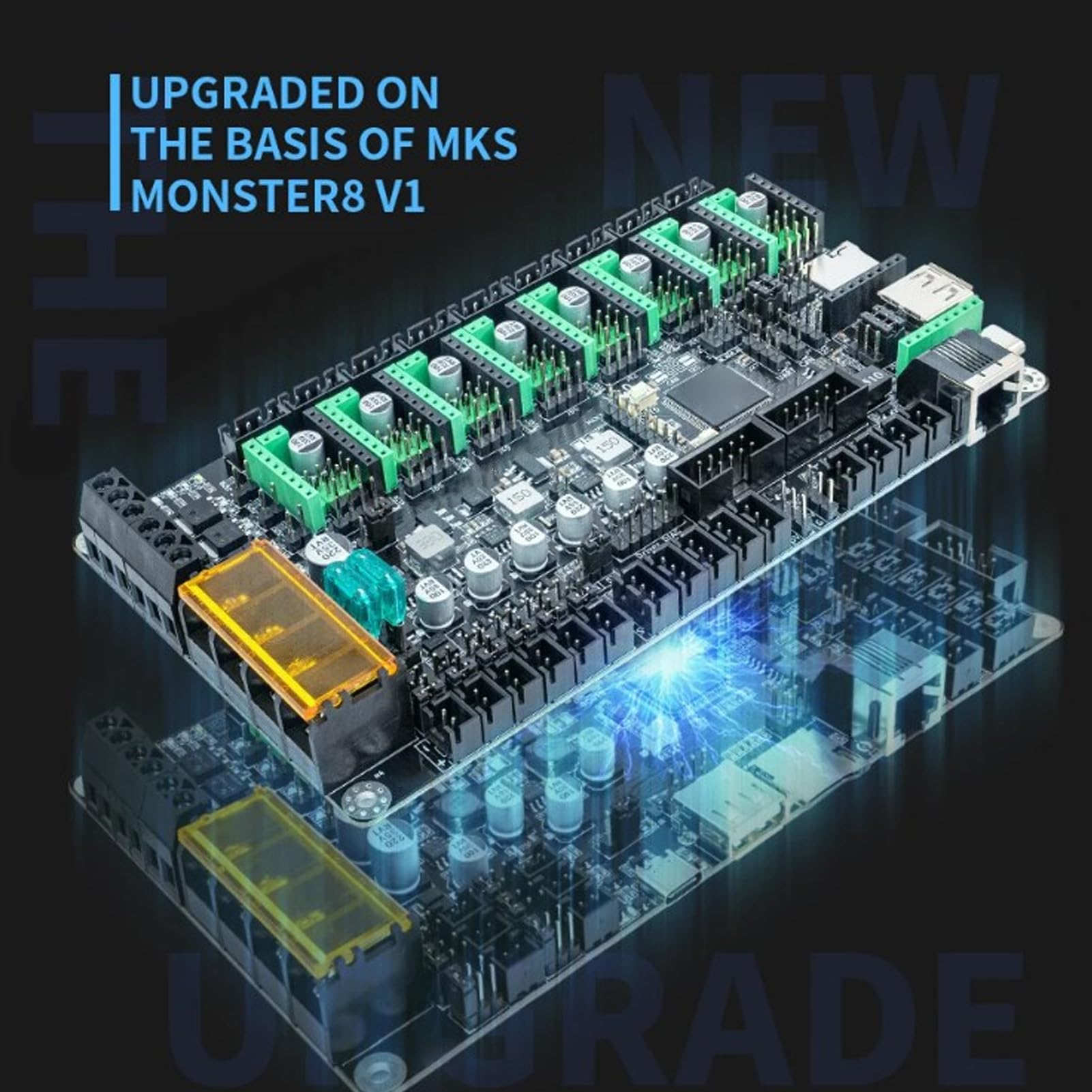 Zerodis Aktualizacja 8-osiowej Płyty Sterującej, materiał PCB, Technologia 32-bitowa, Obsługa Klippera do Drukarek 3D i Wyświetlacza Mini 12864 V3