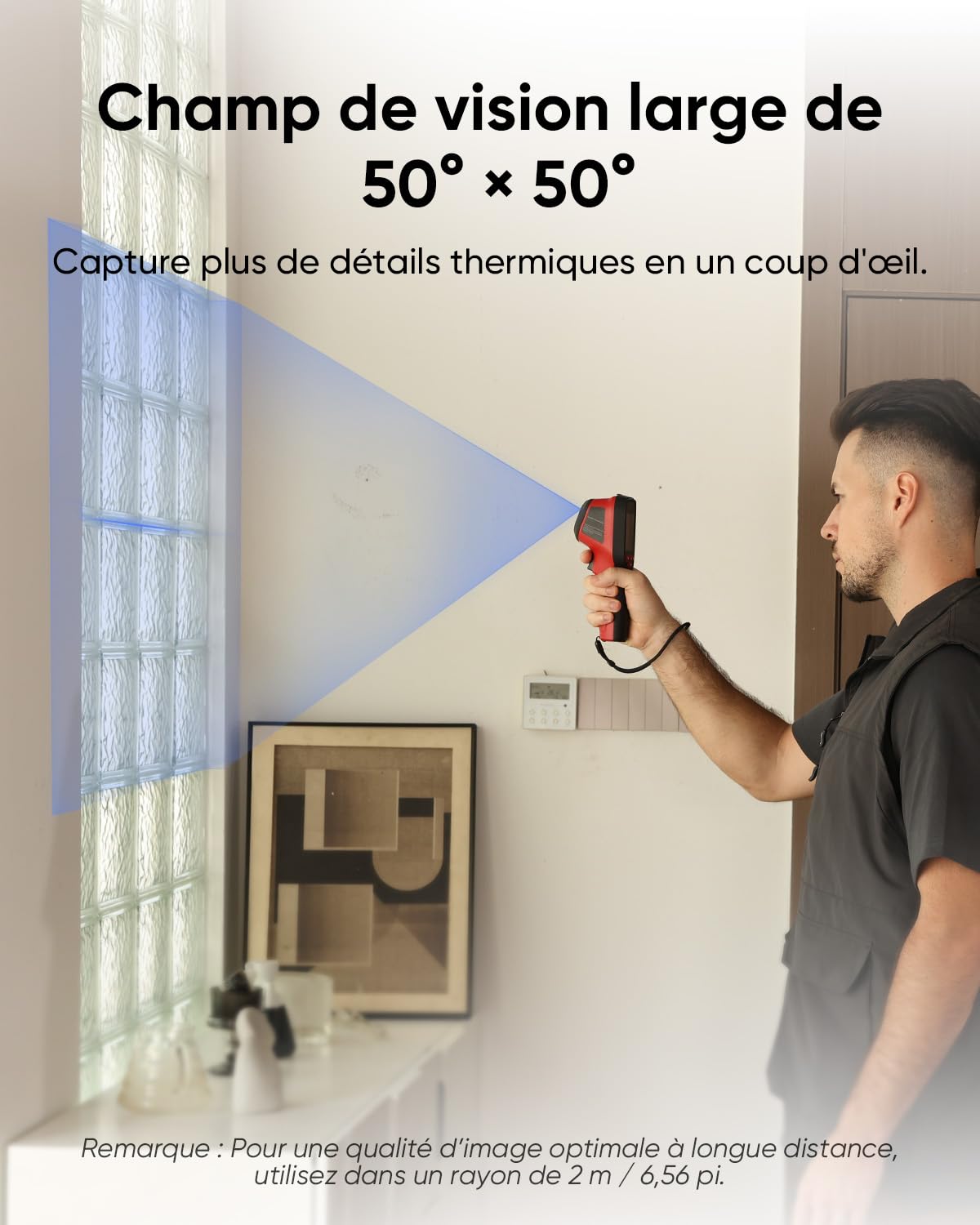 HIKMICRO D01 Caméra Thermique, Résolution Supérieure 240x240, SuperScene, Caméra d'Imagerie Thermique 96x96, Batterie de 3350mAh pour 11 heures d'autonomie, Enregistrement de Photos et Vidéos