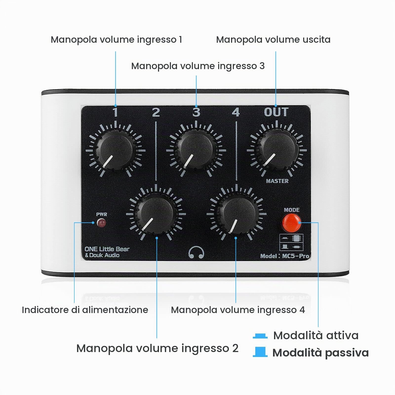 Mini stereo 4 canali linea mixer cuffie monitoraggio club Live Studio registrazione