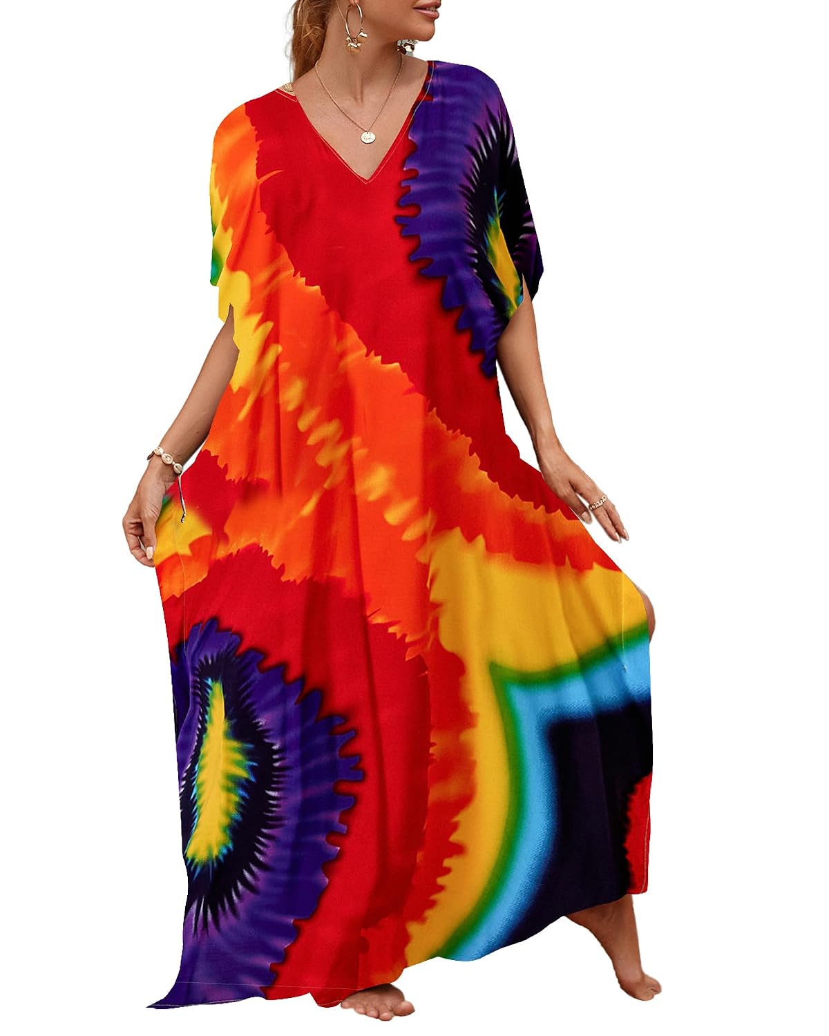 Bsubseach Women Casual Beach Kaftan Dress Short Sleeve Loungewear Caftan Swimsuit Cover Up - Review, Price and Buying Guide