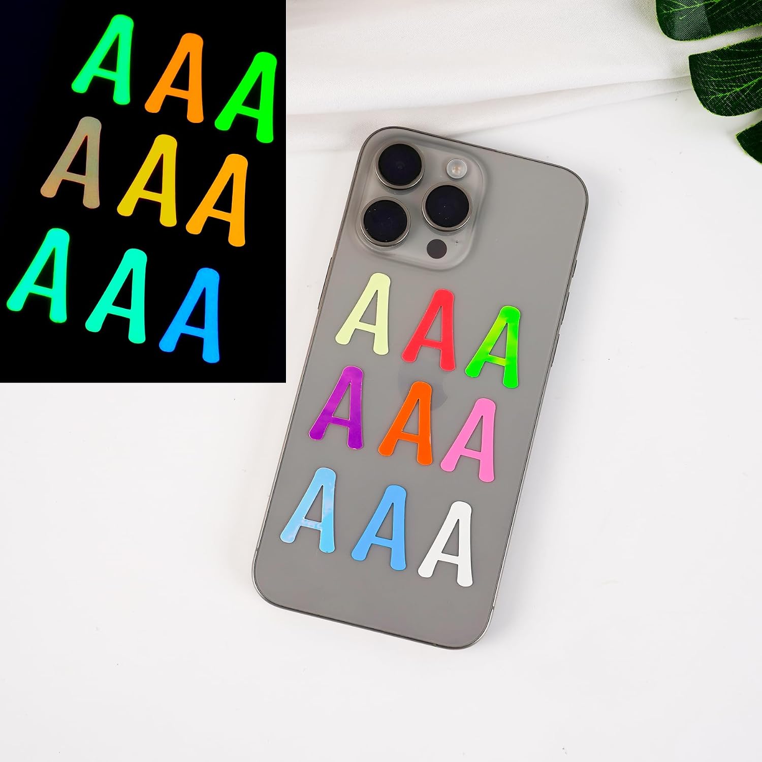 9 Sheets Glow in The Dark Letter & Numbers Stickers - 1 Inch Waterproof Luminous Alphabet Self Adhesive Vinyl for Laptop, Scrapbooking, Art Projects, School Supplies, Mailbox Signs