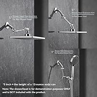 Vista 2 de Brazo de extensión para cabezal de ducha ajustable de 5 pulgadas, con tornillo de fijación con seguro, de latón cromado con ángulo ajustable