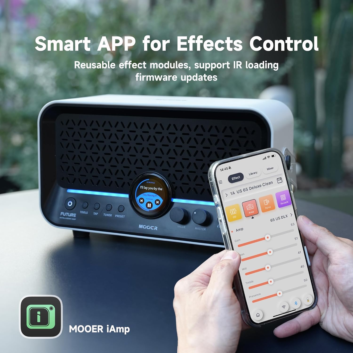 MOOER F15i AI Smart Guitar Amp Touch Screen 15W With Effects Application, 6 Hours Playtime, 55 Amp Models, 66 Effects Types, Loop/Drum Machine/Mod/Reverb/Delay, OTC Record For Electric Guitar And Bass - Image 4