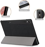 Vista 2 de Funda para Galaxy Tab S9 de 11 pulgadas, versión 2023, ligera, delgada, cubierta de soporte para SM-X710/716B/718U con función de apagado y Negro