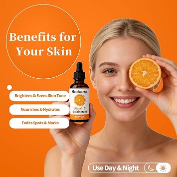 Vitamin C Serum for Face with Hyaluronic Acid, for Dull Skin, Brightening