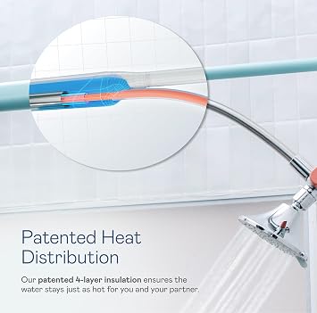 BOONA Original Tandem Shower as Seen on Shark Tank | Dual Shower Head for Couples | Max Water Pressure for Two | Easy Install (Retro Miami, One Showerhead)