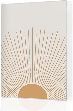 Boho Minimalist Abstract Sun Photo Album 4x6 Hold 36 Photos, Mid Century Modern Sun Sunshine Small Photo Album Picture Memory Book Keepsake for Family Anniversary Travel Vacation