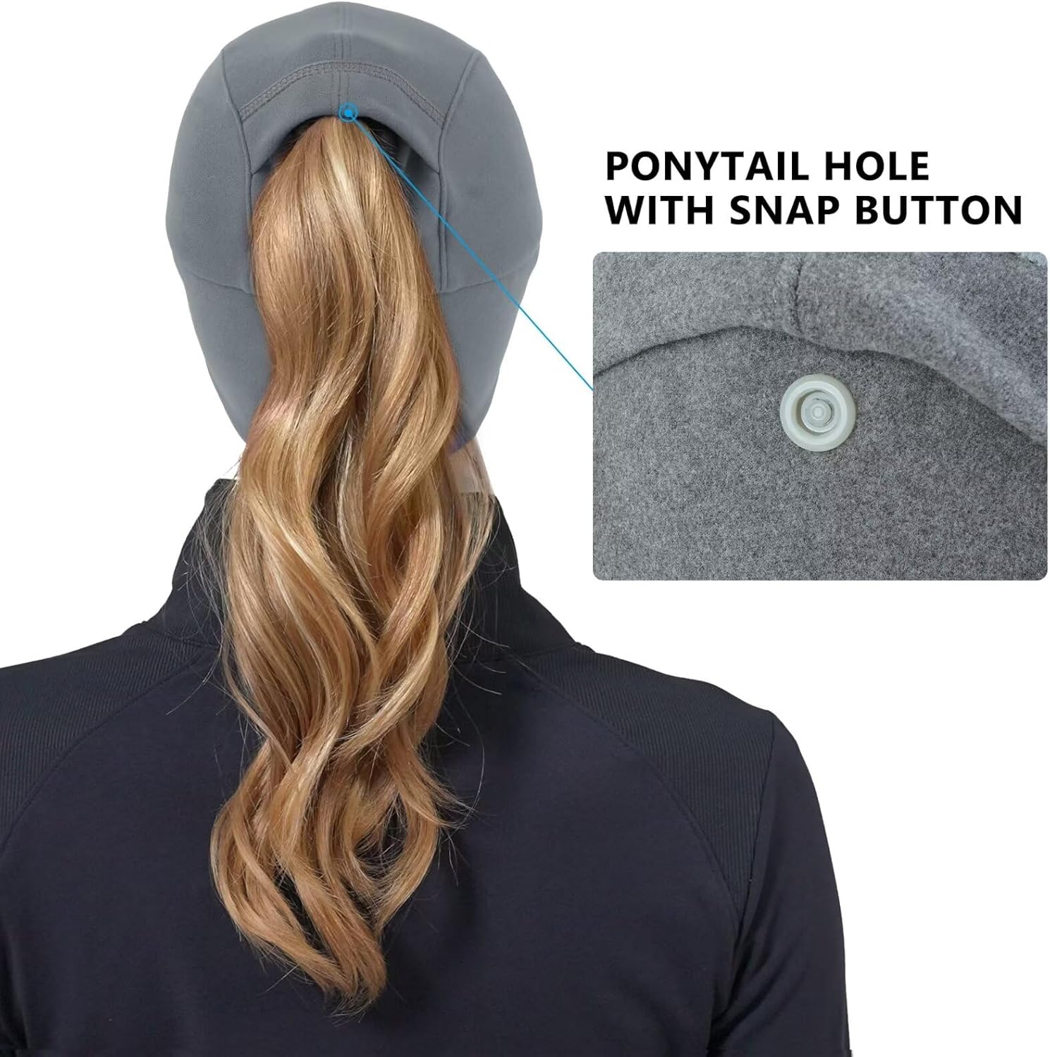 GADIEMKENSD Women's Winter Reflective Fleece Ponytail Hat with Drop Down Ear Warmer - Image 4