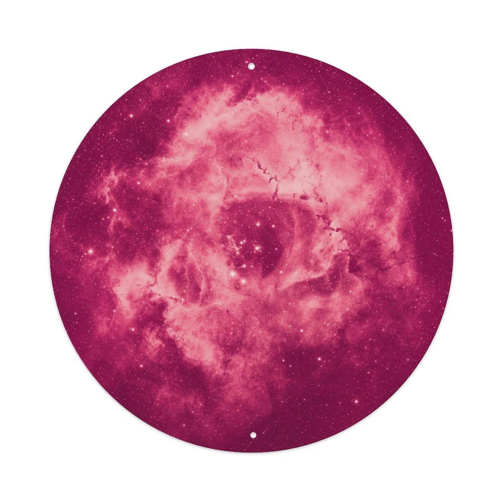 Okngb Style Telescope Rosette Nebula Space Science Stellar Orbit Metal Tin Sign Plaque Wall Decor For Cafe, Man Cave, Club Bar, Office, Home Garden Round Metal Poster 8X8inch