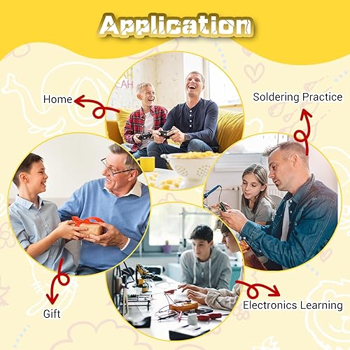 Miniatura 7 de PEMENOL Kit de proyecto de soldadura DIY, kit de juego electrónico multifunción 7 en 1 con niveles de dificultad ajustables y función de pausa,