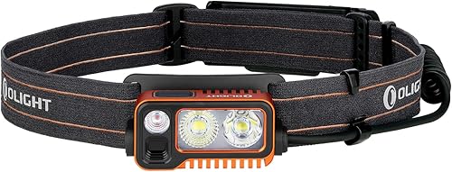 OLIGHT Array 2 Pro - Linterna frontal de 1500 lúmenes con opción de luz roja, alimentada por USB-C recargable LED con sensor de movimiento para