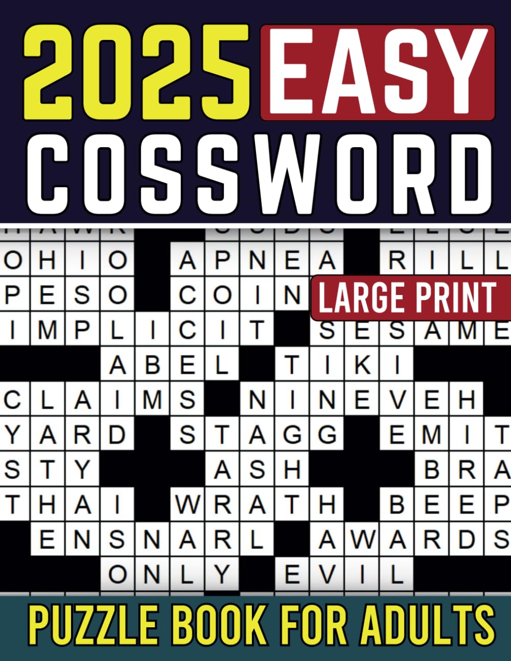 Crossword Large Print Puzzle Books For Adults: Boost Your Brainpower with Fun Crossword Puzzles for Adults & Seniors in Large Print
