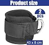 Ankle Straps for Cable Machines Cable Kickback Ankle Strap Adjustable Double D-Ring Ankle Cuff Straps Gym Ankle Strap Kickback Ankle Straps Leg Straps Ggym for Cable Machine for Men and Women 2 Pcs