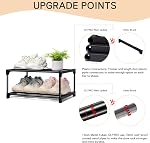 Small Shoe Rack Stackable Shoe Rack Small 2 Tier, Black Shoe Racks Storage Organizer, Durable Shoe Stand Metal Shoe Rack for Narrow Space Closet Entryway Hallway