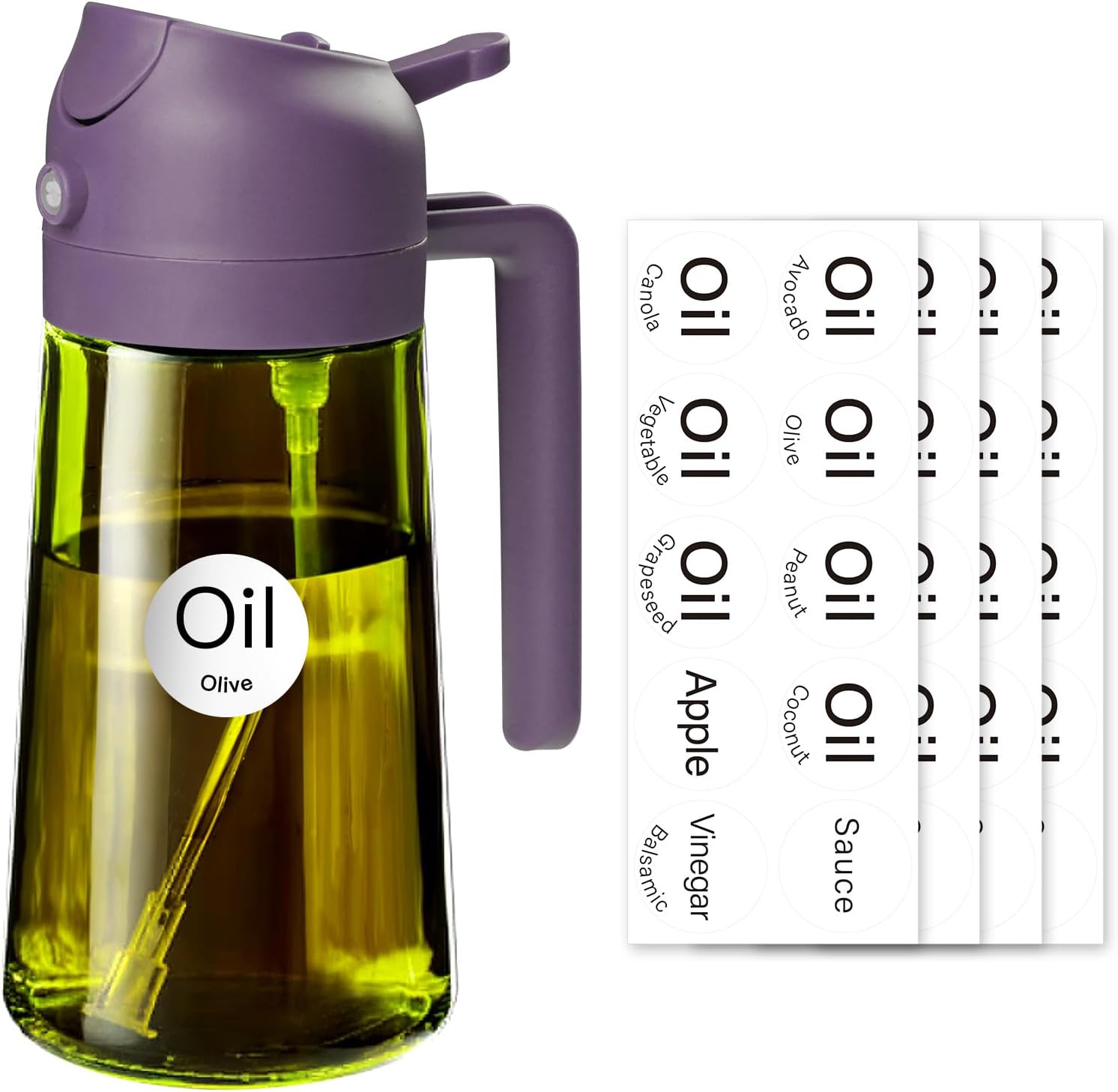 YARRAMATE 16oz/470ml DarkGreen Oil Sprayer (Purple) & 40 Labels