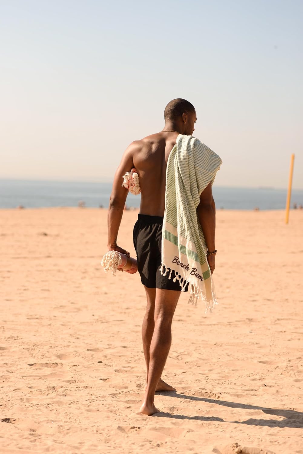 Personalized Beach Towel | Cotton Beach Towels, Easy to Carry, Sand Free, Highly Absorbent, Quick Dry, Turkish Towels for Travel Camping Bath Sauna Beach Gym Pool Yoga SPA by Lahammam, Malta, Beige