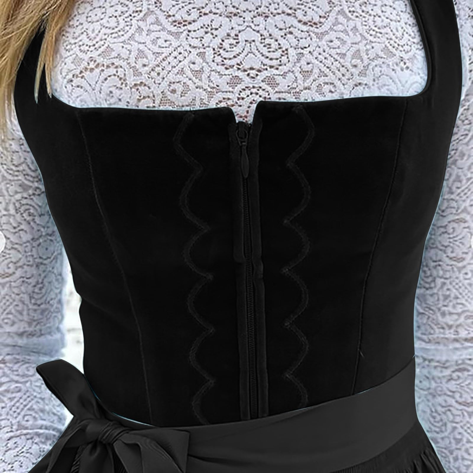Dirndl Lang Damen Dirndlkleid Dirndlschürze Wiesn Outfit Rot Komplettset Grosse Grössen Midi Kleid Samt Mini 'Dirndl Trachten 46 Große Größen Modern