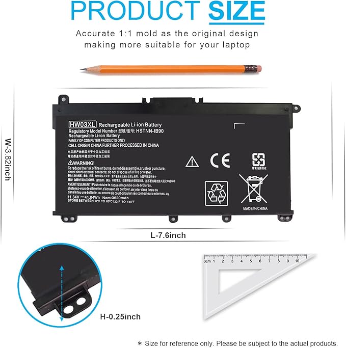 Batería para Portátil Emanjor HW03XL 11.34V 41.04Wh miniatura 4