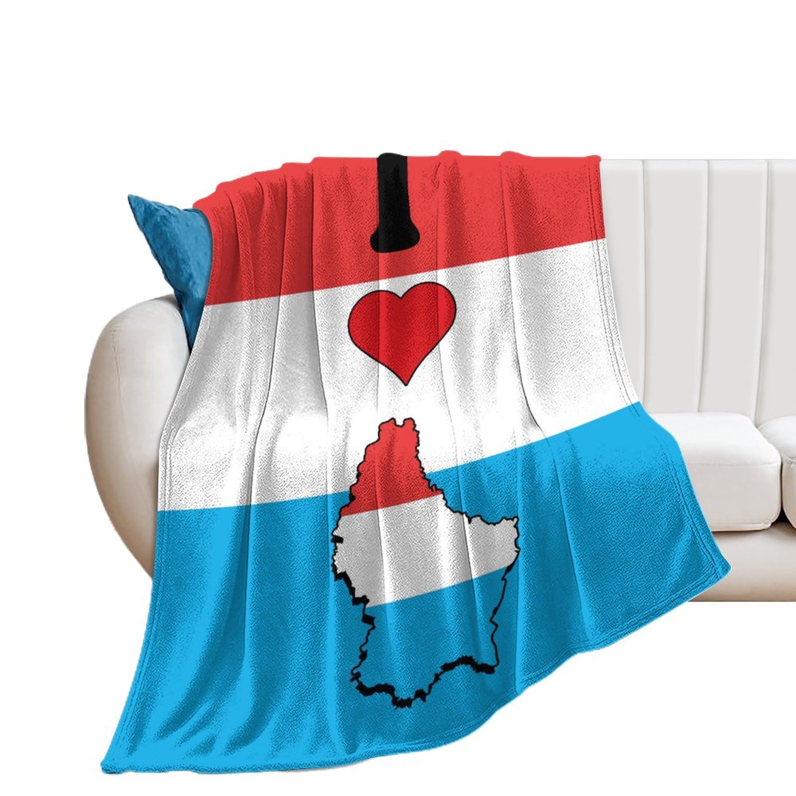 Plaid drapeau Luxembourg chaud en flanelle pour vos soirées canapé