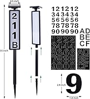 Vista 5 de FORUP Letrero de números de dirección de casa con luz solar, luz solar con números de casa, placa de dirección iluminada por LED para exteriores