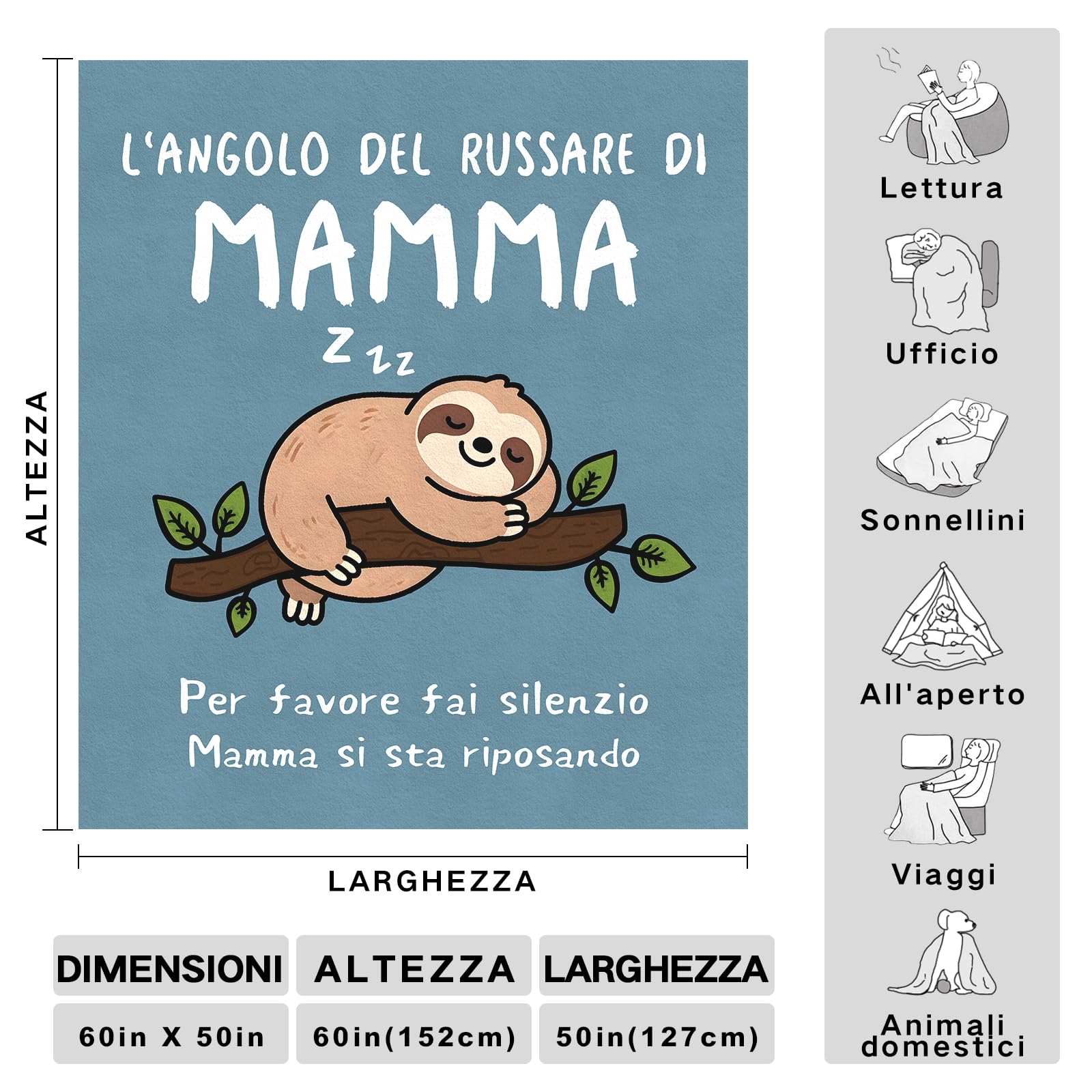 Regalo Festa della Mamma: Coperte per Natale e Compleanno, Regali Figlia/Figlio, 130 x 150 cm