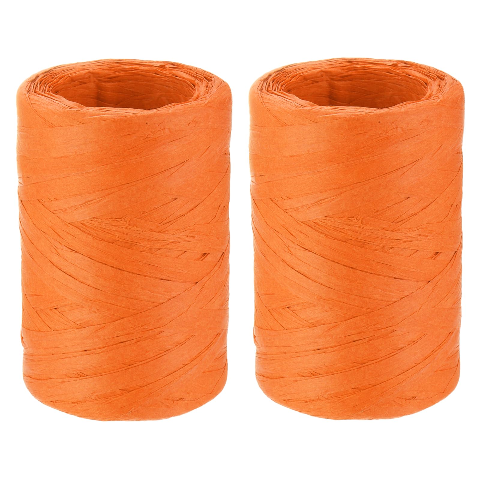 MECCANIXITY 2 Rolls Raffia Paper Ribbon Bulk,1/4 Inch Wide 110 Yards Orange Twine String Paper Yarn for DIY Craft Weaving, Decoration, Gift Wrapping-image-7