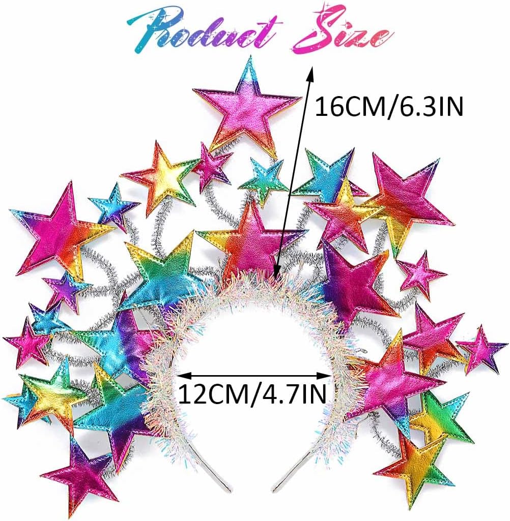 GORTIN Light up Stars Headband LED Headpiece Glowing Halloween Costume Headwear Rave Hair Accessories for Women - Image 3