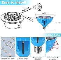 Vista 2 de Luz de piscina RGB que cambia de color LED luces de piscina 120 V 65 W luces de piscina enterradas medianas E26/E27 base subacuática bombilla
