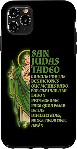 Funda protectora para iPhone 11 Pro Max San Judas Tadeo gracias por protegerme