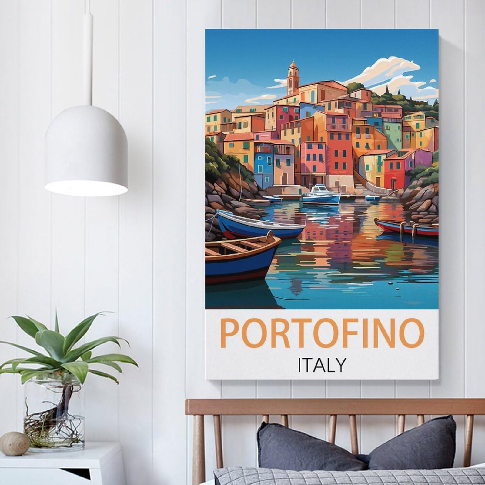 Amazon.com: Portofino Italy Vintage Travel Poster 08x12inch 
