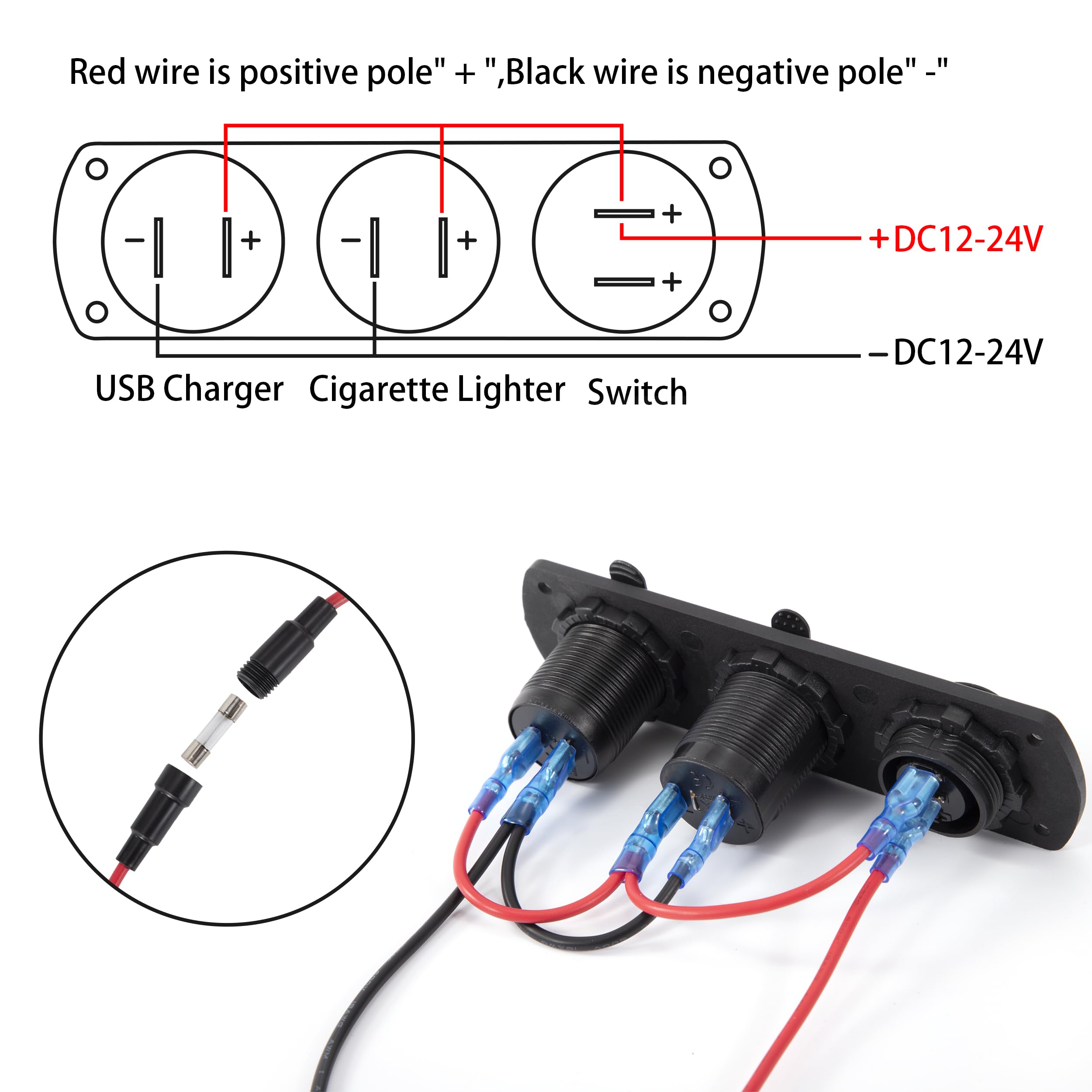 Presa Accendisigari USB Da Auto Pannello 18W QC3.0 45W PD