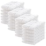 Lovely Care 24 Pack Muslin Burp Cloths 100% Cotton Muslin Cloths Large 20\'\'x10\'\' Extra Soft and Absorbent Baby Burping Cloth - White