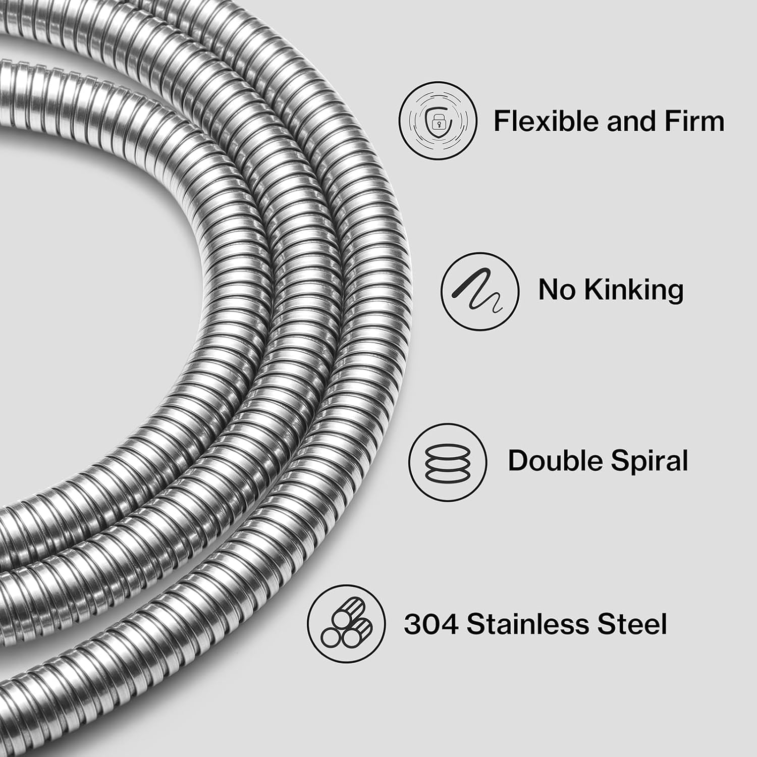 57 inch RV/Camper Flexible Holding Tank Cleaner with 6-Hole Rotary Spray Nozzle, Control Handle, and Powerful Hexagonal Water Jet for Black Tank Treatment. US Garden Hose Thread Compatible