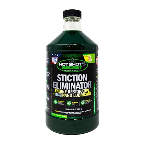 Hot Shot’s Secret Original Stiction Eliminator 64 oz – Treats 32 Quarts of Oil – Oil Additive for Gas & Diesel Engines, Reduces Wear, Restores Power, Protects Injectors, Eliminates Injector Stiction