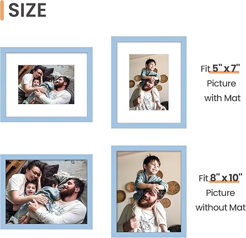Vista 170 de upsimples - Portarretratos para galería de fotografías en la pared, marcos para fotos de 8 x 10 pulgadas con paspartú u 11 x 14 pulgadas sin Natural